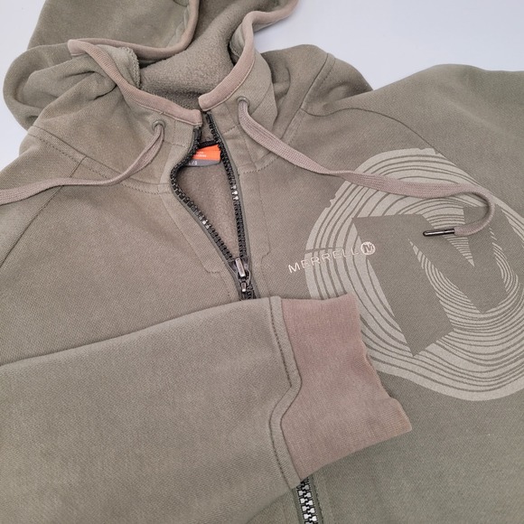 Merrell Other - Merrell Full Zip Hoodie Mens Large Olive Green Excellent Graphic Fleece Jacket